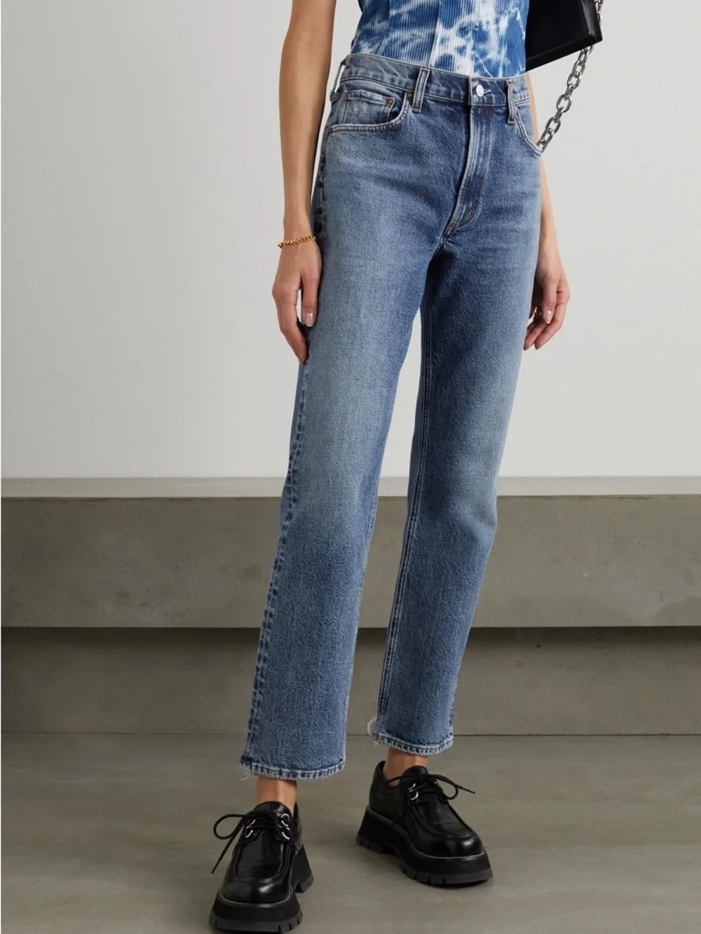 AGOLDE + NET SUSTAIN Rowen Mid-Rise Straight-Leg Jeans A9060-1413 Size 26